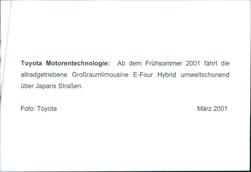 Toyota MPV E-Four Hybrid - Vintage Photograph