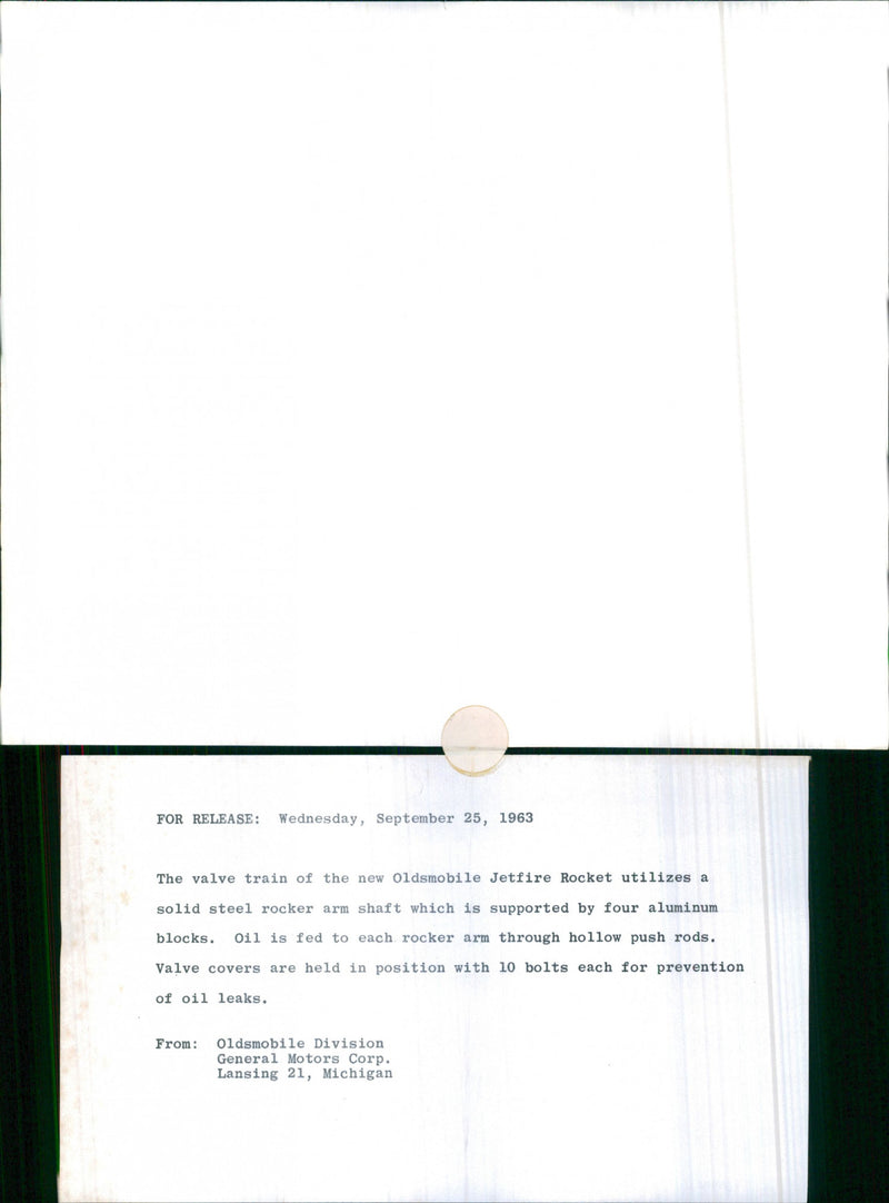 Oldsmobile Jetstar Rocket Valve Train - Vintage Photograph