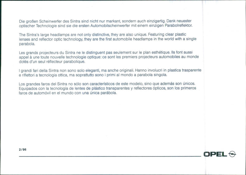 Opel Sintra - Vintage Photograph