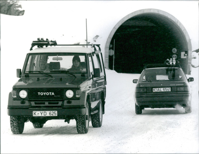 Toyota LandCruiser Hardtop 4x4 and Toyota Carina II GLi - Vintage Photograph