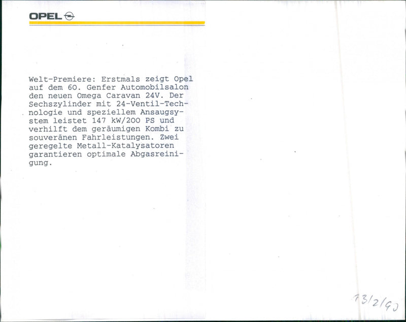 Opel Omega Caravan 24V - Vintage Photograph