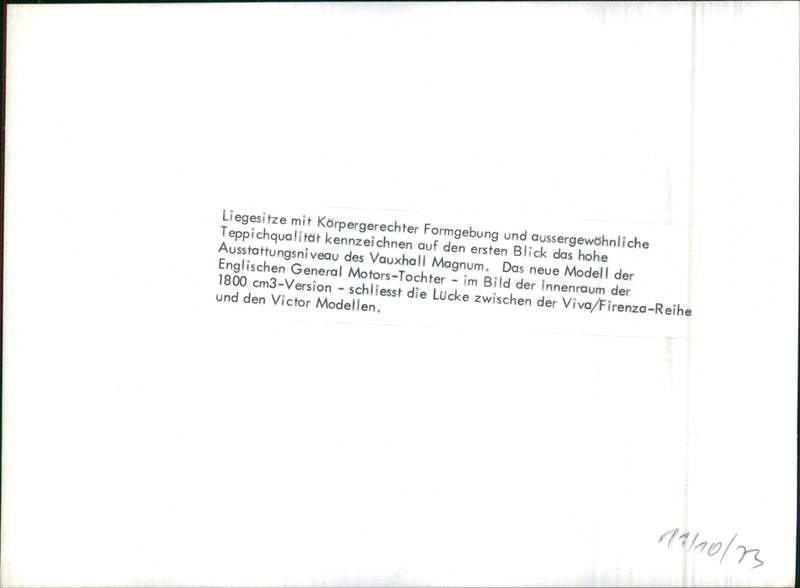 Vauxhall Magnum 1800 - Vintage Photograph