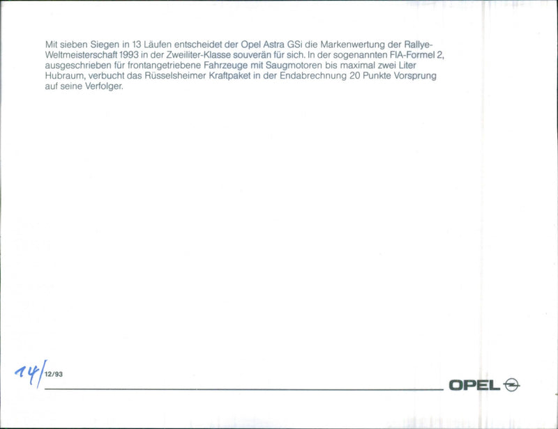 Opel Astra GSi - Vintage Photograph