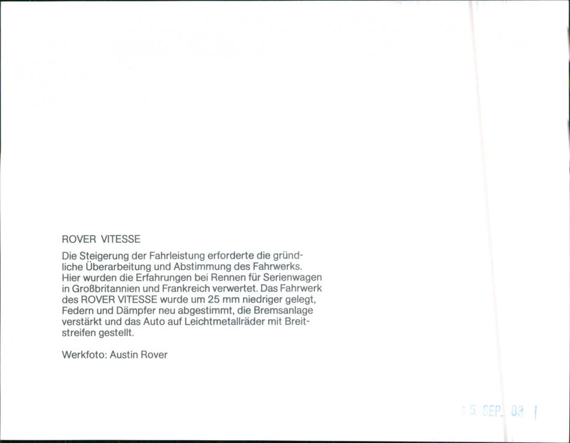 Rover Vitesse - Vintage Photograph