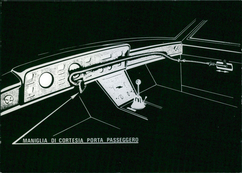 1971 Fiat 130 Coupe Diagram - Vintage Photograph