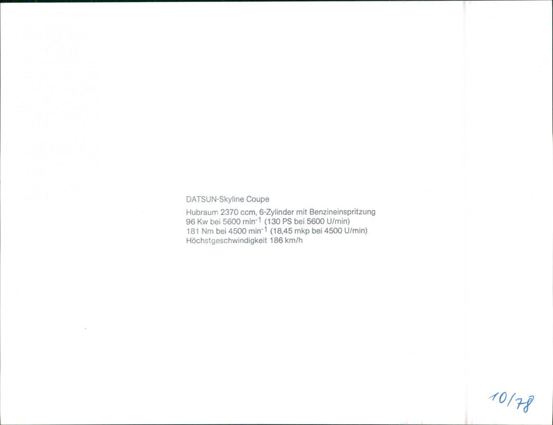 Datsun Skyline Coupe - Vintage Photograph