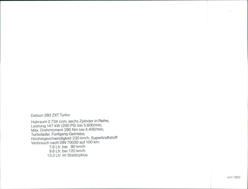 Datsun 280 ZX T Turbo - Vintage Photograph