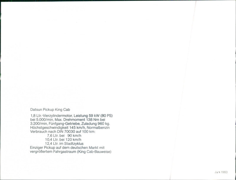 Datsun Pickup 4WD King Cab - Vintage Photograph