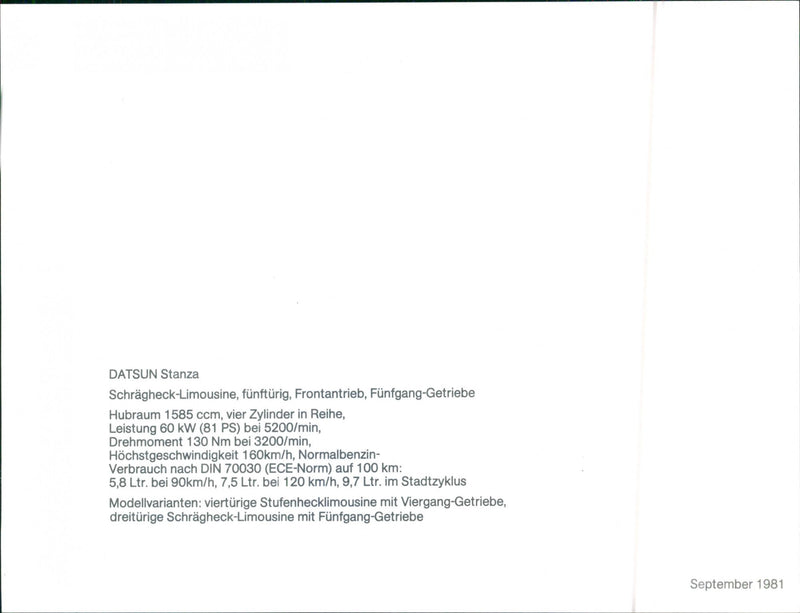Datsun Stanza - Vintage Photograph