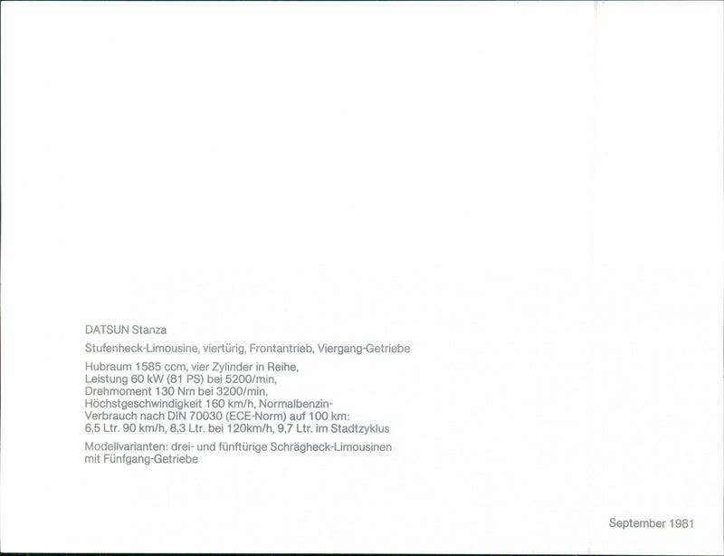 Datsun Stanza - Vintage Photograph