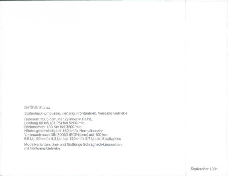 Datsun Stanza - Vintage Photograph