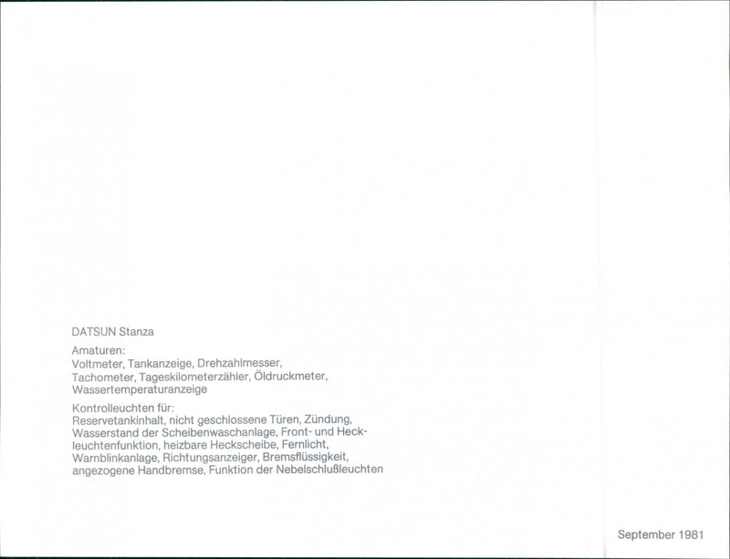 Datsun Stanza, Cockpit - Vintage Photograph