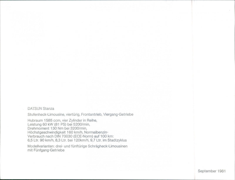 Datsun Stanza - Vintage Photograph