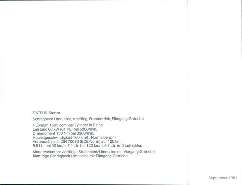 Datsun Stanza - Vintage Photograph