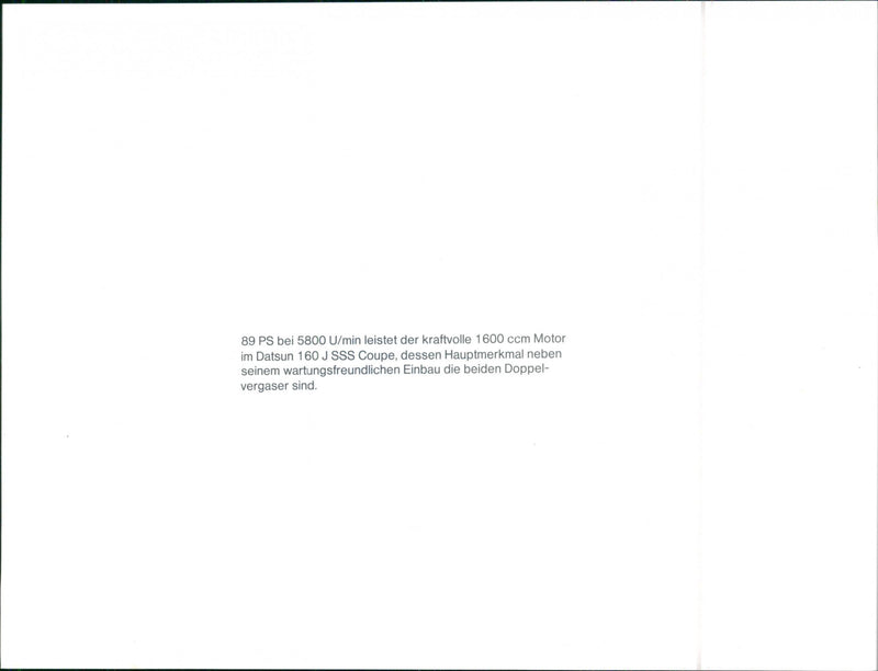 Datsun 160J SSS Coupe - Vintage Photograph