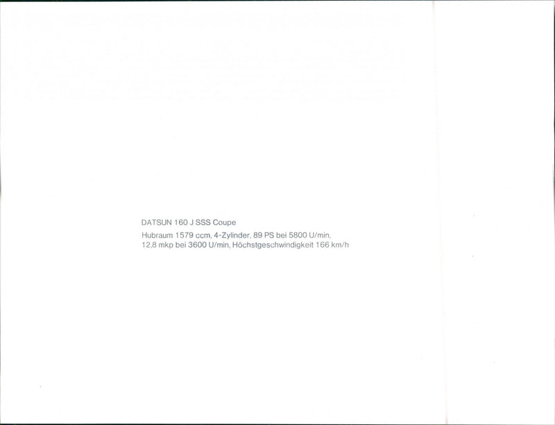 Datsun 160J SSS Coupe - Vintage Photograph