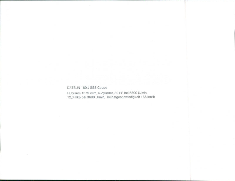 Datsun 160J SSS Coupe - Vintage Photograph