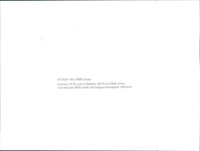 Datsun 160J SSS Coupe - Vintage Photograph