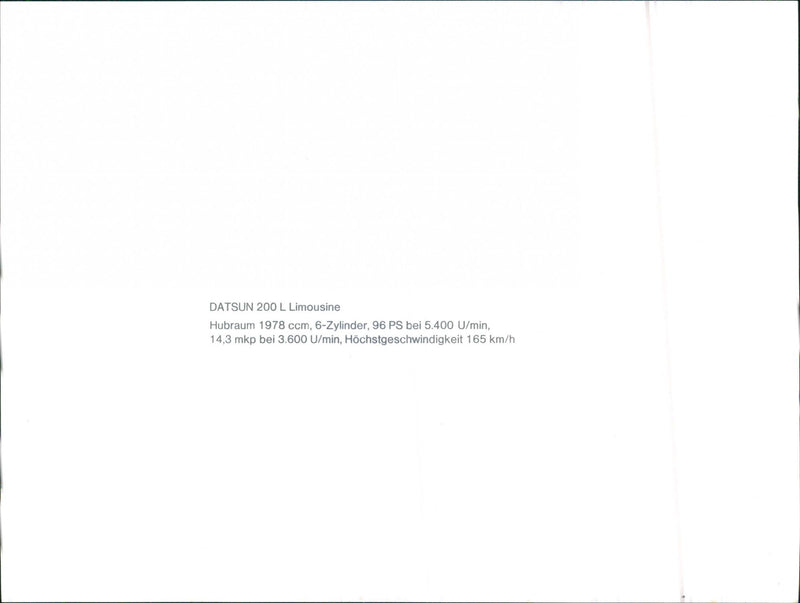 Datsun 200 L Limousine - Vintage Photograph