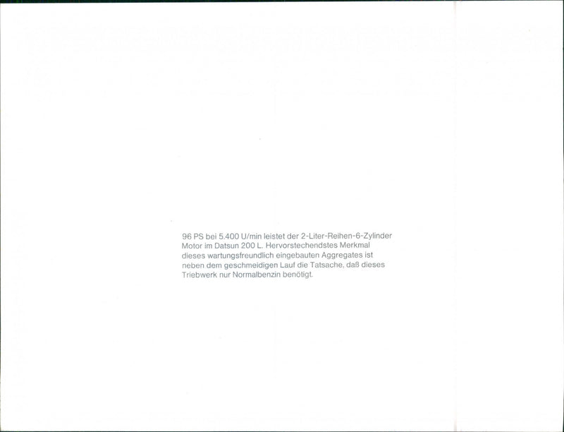 Datsun 200 L Limousine, Engine - Vintage Photograph