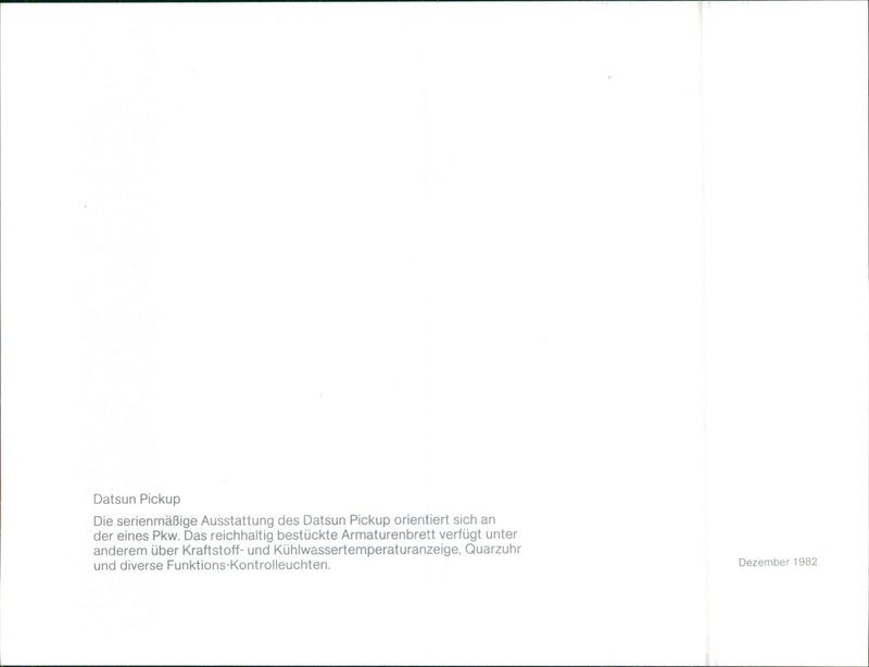 Datsun Pick-up, Cockpit - Vintage Photograph