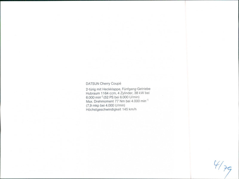 Datsun Cherry Coupé - Vintage Photograph