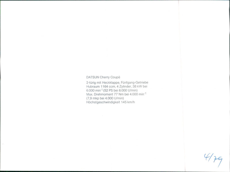 Datsun Cherry Coupé - Vintage Photograph