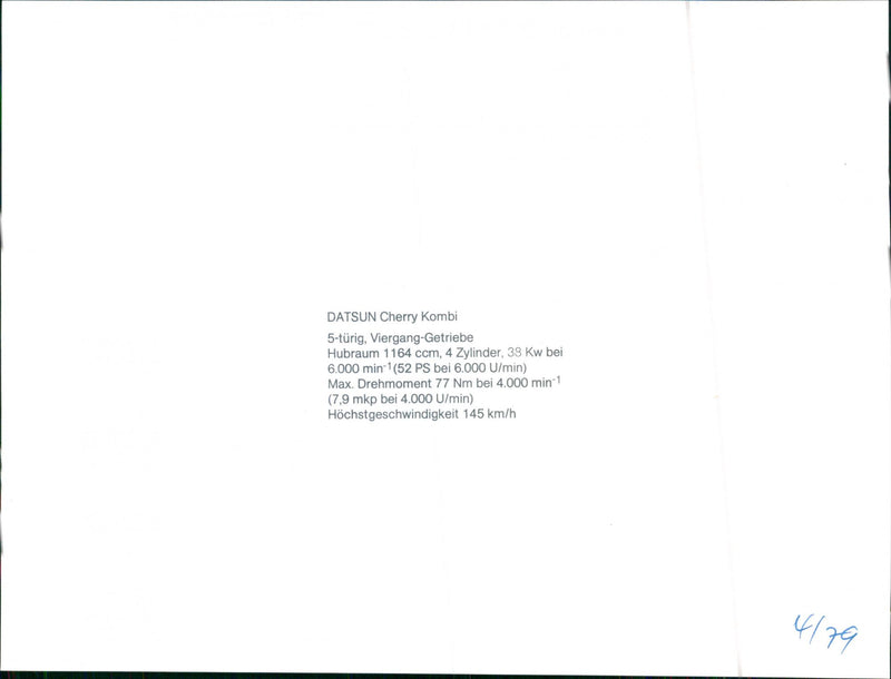 Datsun Cherry Kombi - Vintage Photograph