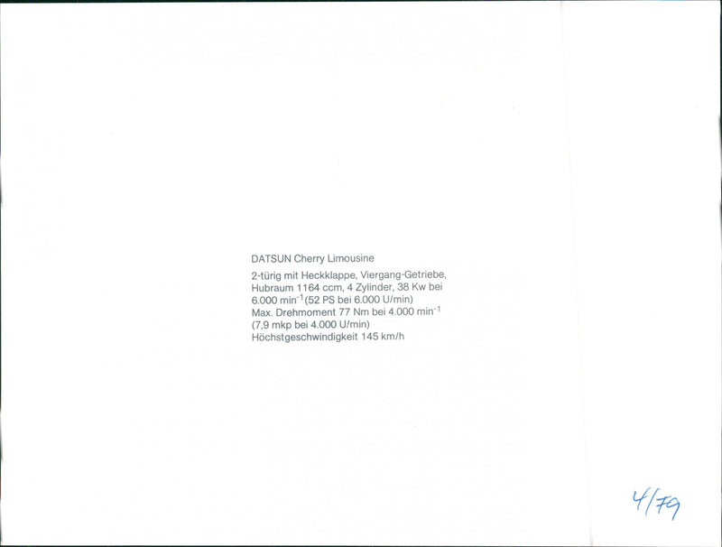 Datsun Cherry Limousine - Vintage Photograph