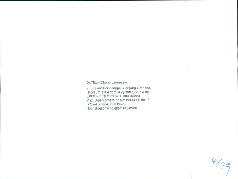 Datsun Cherry Limousine - Vintage Photograph