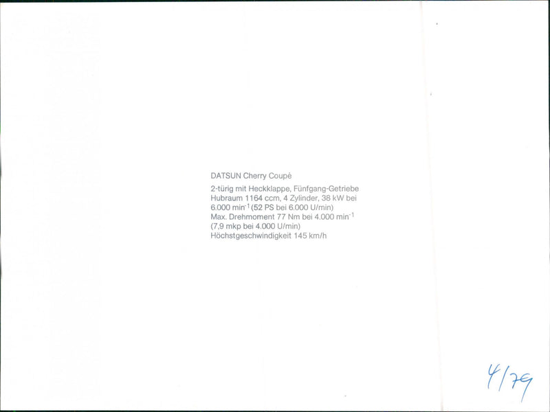 Datsun Cherry Coupé - Vintage Photograph