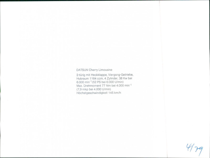 Datsun Cherry Limousine - Vintage Photograph