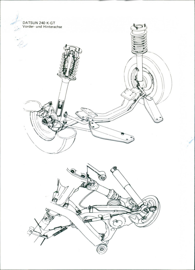 Datsun 240 K-GT, Front and Rear Axles - Vintage Photograph