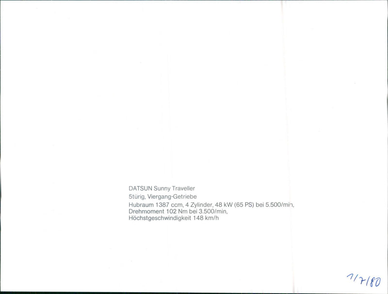 Datsun Sunny Traveller - Vintage Photograph