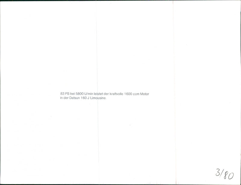 Datsun 160 J Limousine, Engine - Vintage Photograph