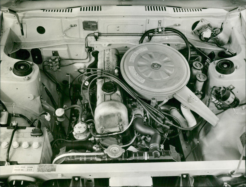 Datsun 160 J Limousine, Engine - Vintage Photograph