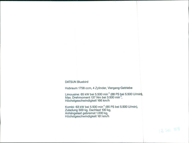Datsun Bluebird - Vintage Photograph