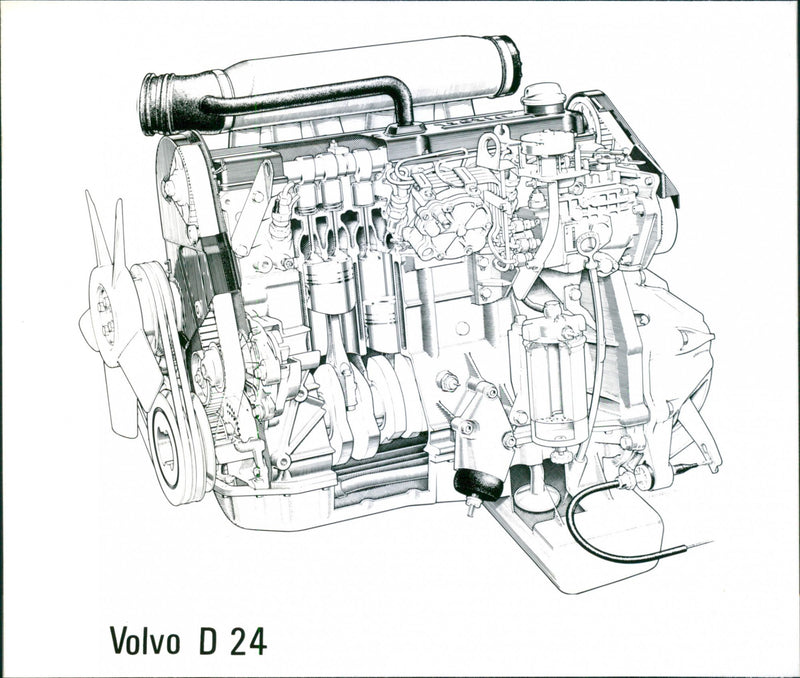 Volvo D24 engine - Vintage Photograph