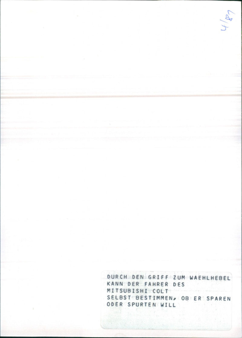 Mitsubishi Colt Model 81 - Vintage Photograph