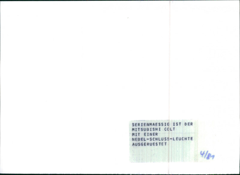 Mitsubishi Colt Model 81 - Vintage Photograph