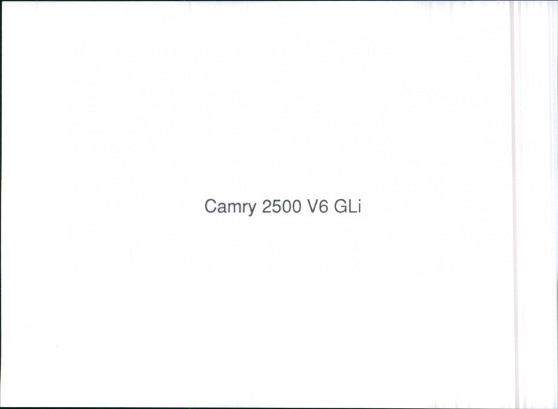 Toyota Camry 2500 V6 Gli - Vintage Photograph