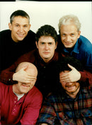 Gary Lineker, Nick Hancock, David Gower, Lee Hurst and Rory McGrath. in 'They Thinks It's All Over' - Vintage Photograph