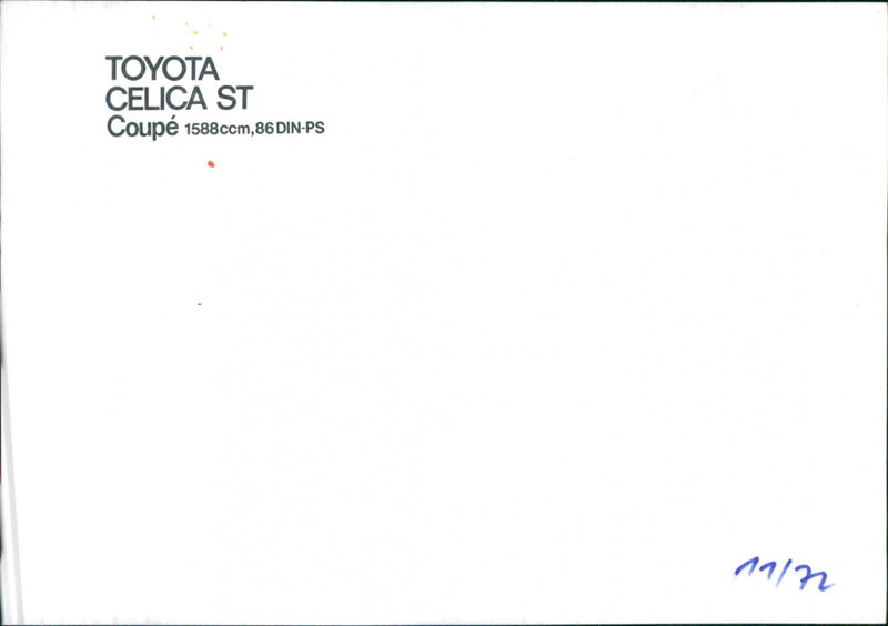 Toyota Celica ST Coupe - Vintage Photograph