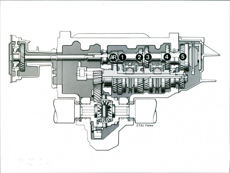Peugeot 5-speed gearbox - Vintage Photograph