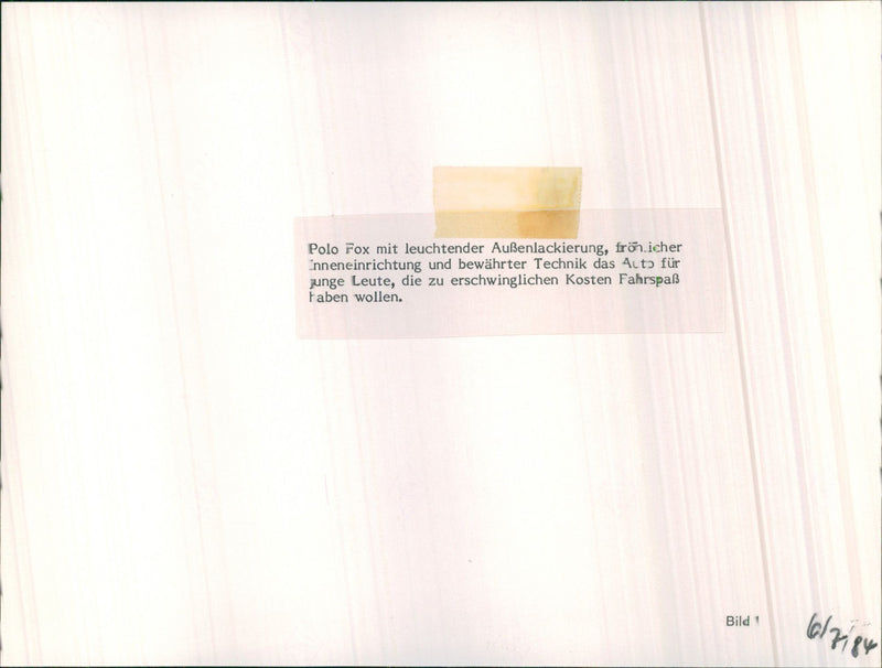 1984 VW Polo Fox - Vintage Photograph