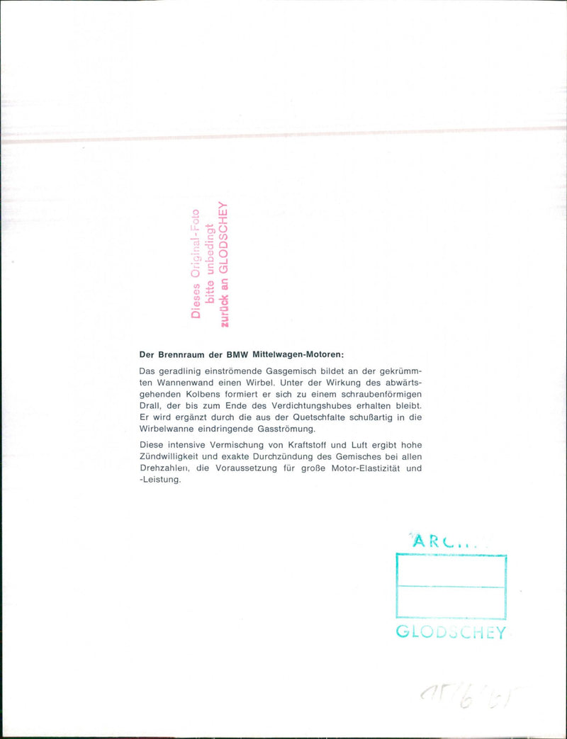 BMW Combustion Engine - Vintage Photograph