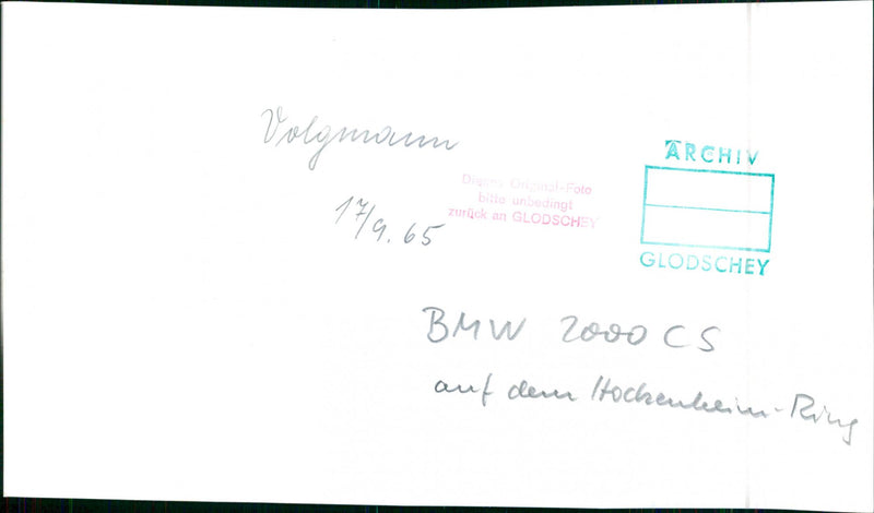 BMW 2000 CS 1965 - Vintage Photograph