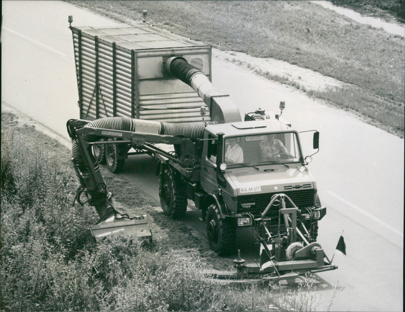 Mercedes-Benz Unimog mower train - Vintage Photograph