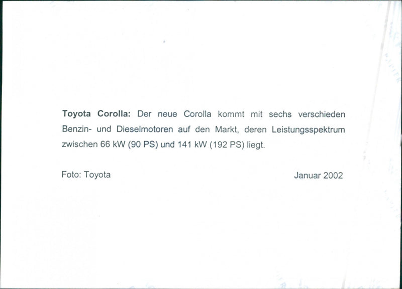2002 Toyota Corolla's engine - Vintage Photograph