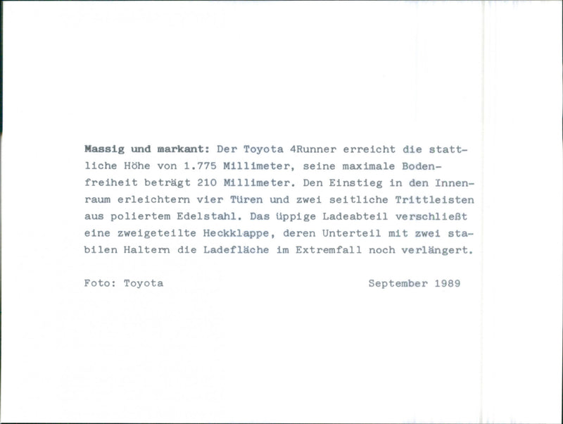 Toyota 4Runner - Vintage Photograph